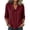 Wine, variant on Ynynloco Womens 3/4 Sleeve Cotton Linen Shirts Peter Pan Collar Button Down Tops Lightweight Breathable Casual Cute Tops