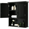 thumbnail image 2 of Costway Wall Mount Bathroom Cabinet Wooden Medicine Cabinet Storage Organizer Black, 2 of 10