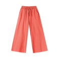 thumbnail image 5 of Sakmal Boho Capri Palazzo Pants for Women Cotton Linen Wide Leg 7/8th Pants Solid Beach Vacation Drawstring Fashion Women's Capris 2XL, 5 of 5