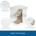 thumbnail image 3 of Mainstays Clear Glossy Plastic Extra Tall Closet Storage Shoe Organizer Shoe Box with Lid for Shoe Storage, 3 of 8