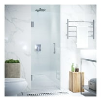 Passion Series 24 in. x 70 in. H Hinged Frameless Shower Door in Chrome with Tsunami Guard Tempered Glass and Handle