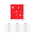 thumbnail image 5 of Elegant Floral Pattern Flannel Blanket - Soft Warm & Cozy for Sofa Travel Bed & Chair - Vibrant Red with Cream & Dark Brown Flowers, 5 of 7