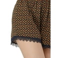 thumbnail image 7 of REFINED ATTIRE Juniors Floral Printed Lace Trim Elastic Waist Shorts, 7 of 7