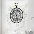 thumbnail image 1 of Compass Tapestry, Hand Drawn Vintage Inspired Sea Navigation Journey Themed Black and White Design, Fabric Wall Hanging Decor for Bedroom Living Room Dorm, 5 Sizes, Black White, by Ambesonne, 1 of 1