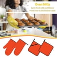 thumbnail image 5 of Sikiie Orange Oven Mitts and Pot Holders, Silicone Oven Gloves, Heat Resistant Oven Mitts 4Pcs Set, 5 of 6