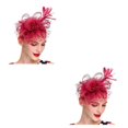 thumbnail image 2 of Minnieouse Tocado de boda con flores para el pelo, mano de obra fina, exquisito adorno europeo, colgante de cabeza multiusos, púrpura-rojo Rojo púrpura 2piezas, 2 of 6