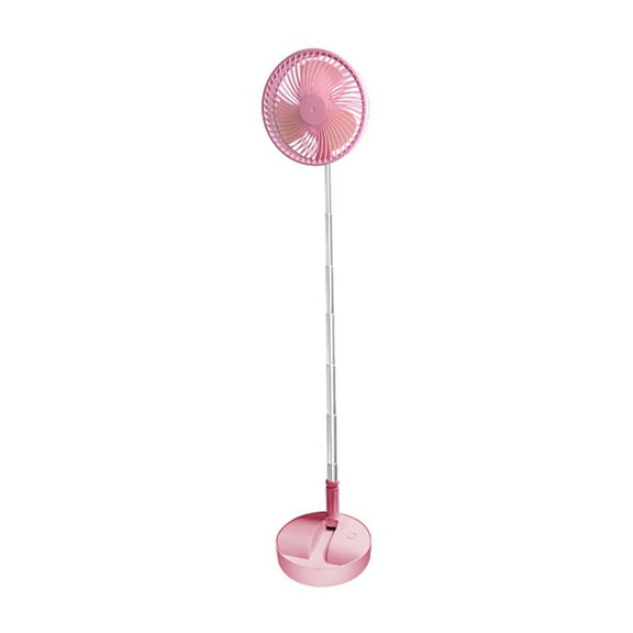 Folding Telescopic Floor Fan 4 Wind Speed Adjustment Pink
