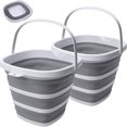thumbnail image 1 of Paquete de 2 Cubos de Plástico Plegables, Cubos Rectangular Plegable, Cubo de Limpieza Plegable, Cubo de Agua Portátil de Pesca, Cubeta de Plástico Portátil, Folding Bucket, 1 of 4