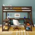 thumbnail image 2 of Classic Full High Loft + Wraparound Desk, Walnut, 2 of 12