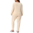 thumbnail image 3 of Agnes Orinda Women's Plus Size Thermal Underwear Fleece Lined Long Sleeve Shirt and Leggings Soft Lounge Long Johns Set Large Plus White, 3 of 6