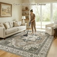 thumbnail image 6 of UERMEI 8'x10' Area Rugs for Living Room, Vintage Traditional Washable Rug for Bedroom Dining Room Home Office, Non-slip Floral Large Area Rug Decor Carpet, Brown Beige Rug, 6 of 14
