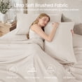 thumbnail image 6 of Sasttie Queen Size Sheets Set Brushed Microfiber, 4 Piece Sheet Set Upto 14 Inches Deep Pocket Bedding Sheets & Pillowcases - Beige, 6 of 9