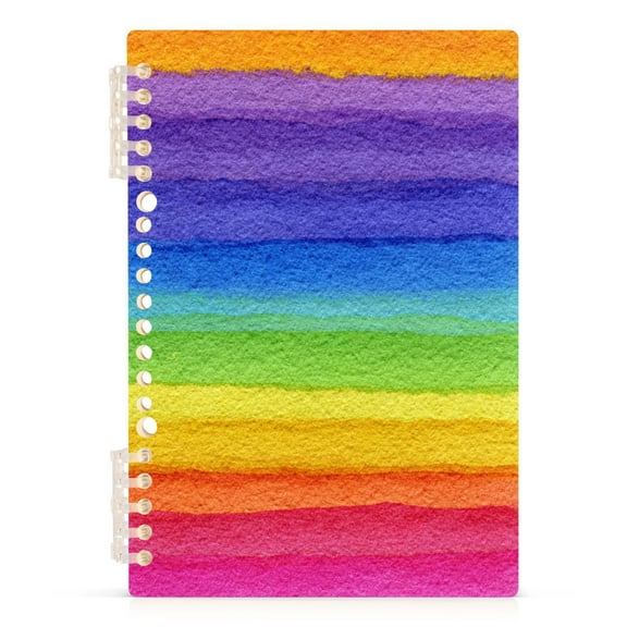 A5 Spiral Notebook 60 Sheets Diary Removable & Adjustable Wire Binding Journey Note 80g Paper Watercolor Rainbow Colors 1PCS