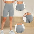 thumbnail image 4 of Stephy Women's Yoga Leggings Stretch High Waist Gym Workout Shorts Legging Joggers Sport Athletic Short Tights Pants, Gray, S, 4 of 9
