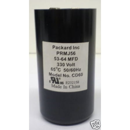 Packard PRMJ56 Motor Start Capacitor. 53-64 MFD UF / 330 VAC