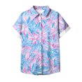 thumbnail image 5 of QUNYINEY Short Sleeve Button Down Shirts for Women Casual Collared Tie Dye Tops with Pocket Loose Shirts, 5 of 5
