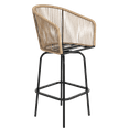 thumbnail image 4 of 3-Piece Outdoor Bar Set, Patio Bar Table and Chairs Set, Bar Height Patio Set - 2 x Swivel Bar Chairs , 1 x Round Bar Table (Blue), 4 of 12