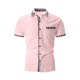 thumbnail image 4 of Los Hombres de Manga Corta Botón Arriba Camisa Casual Botón Cardigan Bolsillo Turndown Cuello Blusa Camisa, Poliéster, 4 of 7