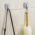thumbnail image 4 of Stainless Steel Wall Hooks 2-Pack | Strong Adhesive Towel & Clothes Hooks for Kitchen Bathroom | No Drill Installation | Rust-Resistant Home Organization, 4 of 6