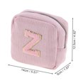thumbnail image 2 of Unique Bargains 1 Pc Letter Z Pattern Makeup Bag for Travel Pink Corduroy, 2 of 6
