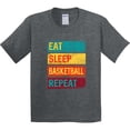 thumbnail image 3 of Inktastic Eat Sleep Basketball Repeat Youth T-Shirt, 3 of 5