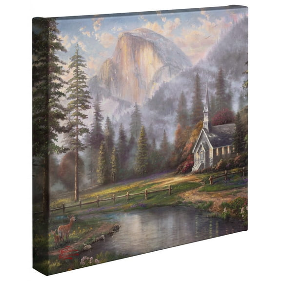 Thomas Kinkade Valley Chapel - 14" x 14" Gallery Wrapped Canvas