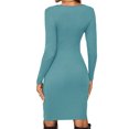 thumbnail image 5 of GXFC Women Maternity Dress Long Sleeve Bodycon Midi Dress for Pregnancy,Spring Fall, 5 of 5