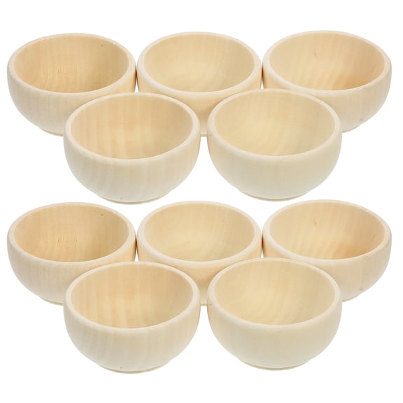 10 Pcs Small Wooden Bowl Crafts Bowls Unfinished Refined Child