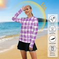 thumbnail image 5 of FORMRS Womens Long Sleeve Shirts UPF 50+ Sun Protection Quick Dry Fishing Hiking Tops, Size S-2XL, Purple and White Pattern, 5 of 8