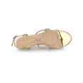 thumbnail image 4 of BLISSFUL STEP Sandales à talon kitten avec bride en strass pour femmes or 7,5, 4 of 7