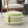 thumbnail image 4 of Mina Victory Woven Stripes & Dots 20" x 20" x 12" Green Outdoor Poufs, 4 of 4