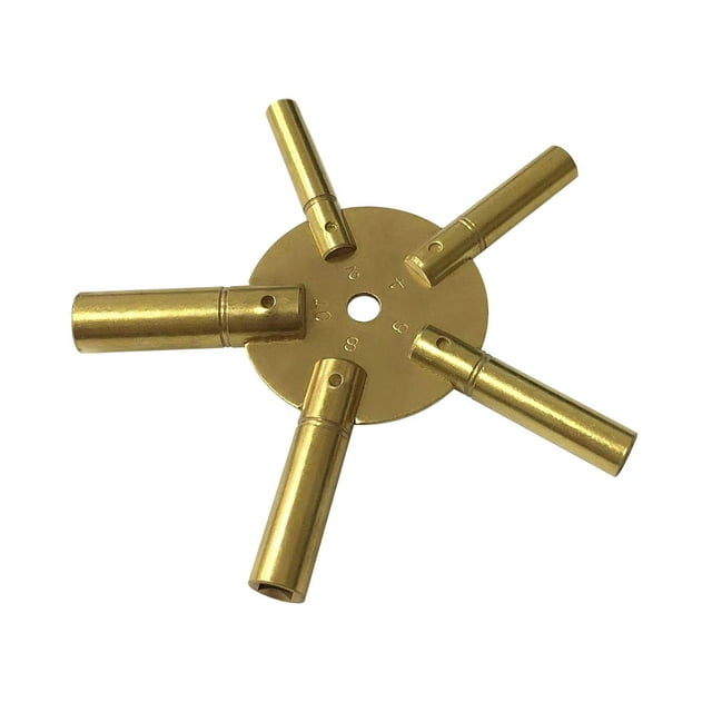 Xuanheng 5 Prong Clock Winding Key Clock Hardware for Antique Grandfather Clock Brass