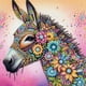 thumbnail image 1 of Kit Con Forma Especial Parcial 5D DIY Flores Burro 30x30cm, 1 of 9