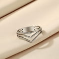 thumbnail image 2 of Handcrafted Steel Band Heart Ring Hollow Design Ring Perfect Gift For Men Women, 2 of 5