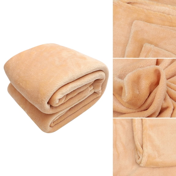 FOMIYES Khaki Flannel Blanket 1Pc Soft Coral Fleece Throw Cozy Warm Blanket for Home and Living Room