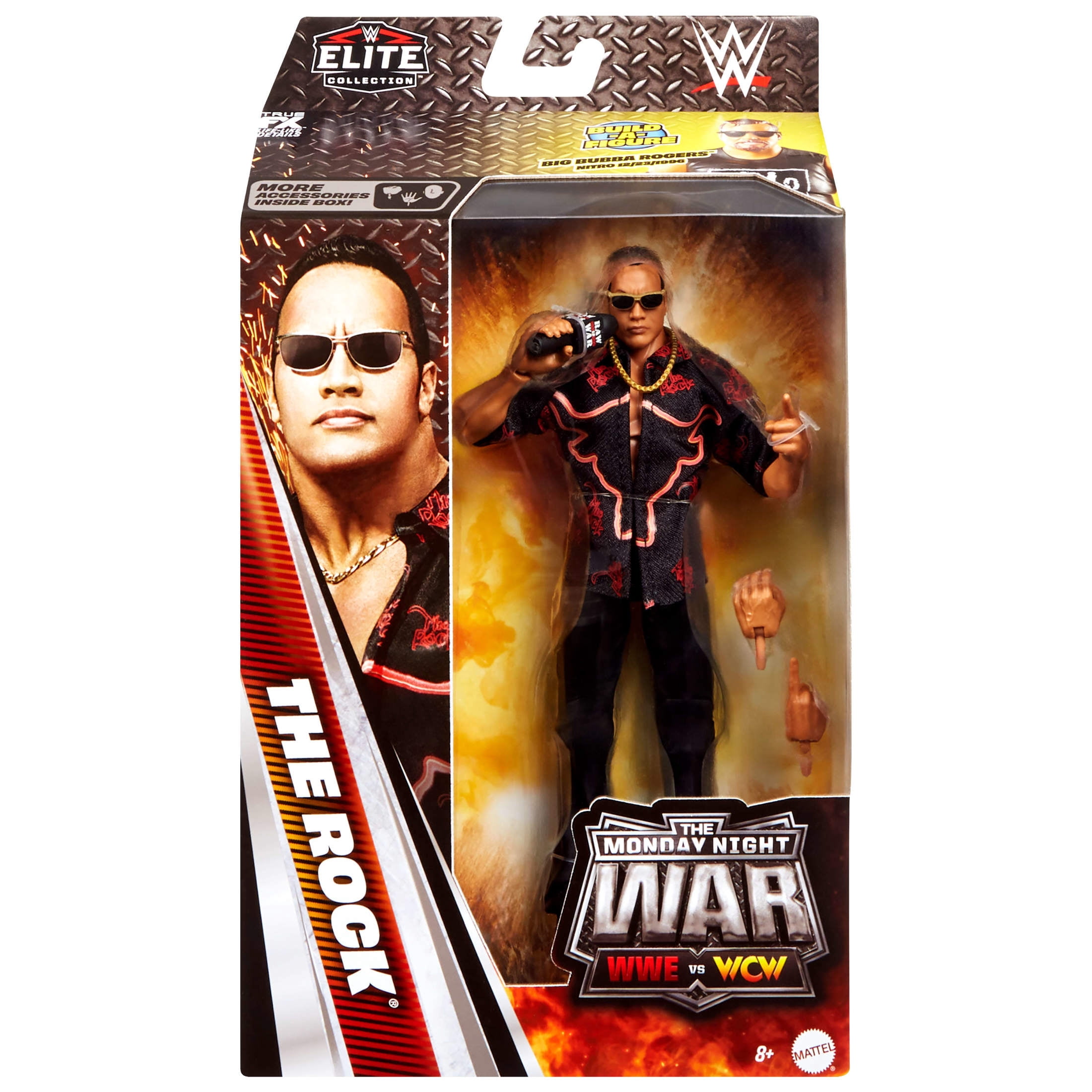 WWE Monday Night War Elite Collection The Rock Action Figure & Accessories 6-inch Set