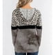 thumbnail image 4 of Sudadera con capucha y estampado de leopardo con bolsillos y manga larga con detalle de puntada teñida para mujer, ideal para el hogar, viajes y la oficina, color gris, talla L, 4 of 6