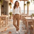 thumbnail image 6 of Women's Fall Long Sleeve Quarter Zip Knit Sweater Pullover Tops, Ribbed Collared Mock Neck Loose Dressy Tops, Business Casual Winter Layering Outfits XL, 6 of 9
