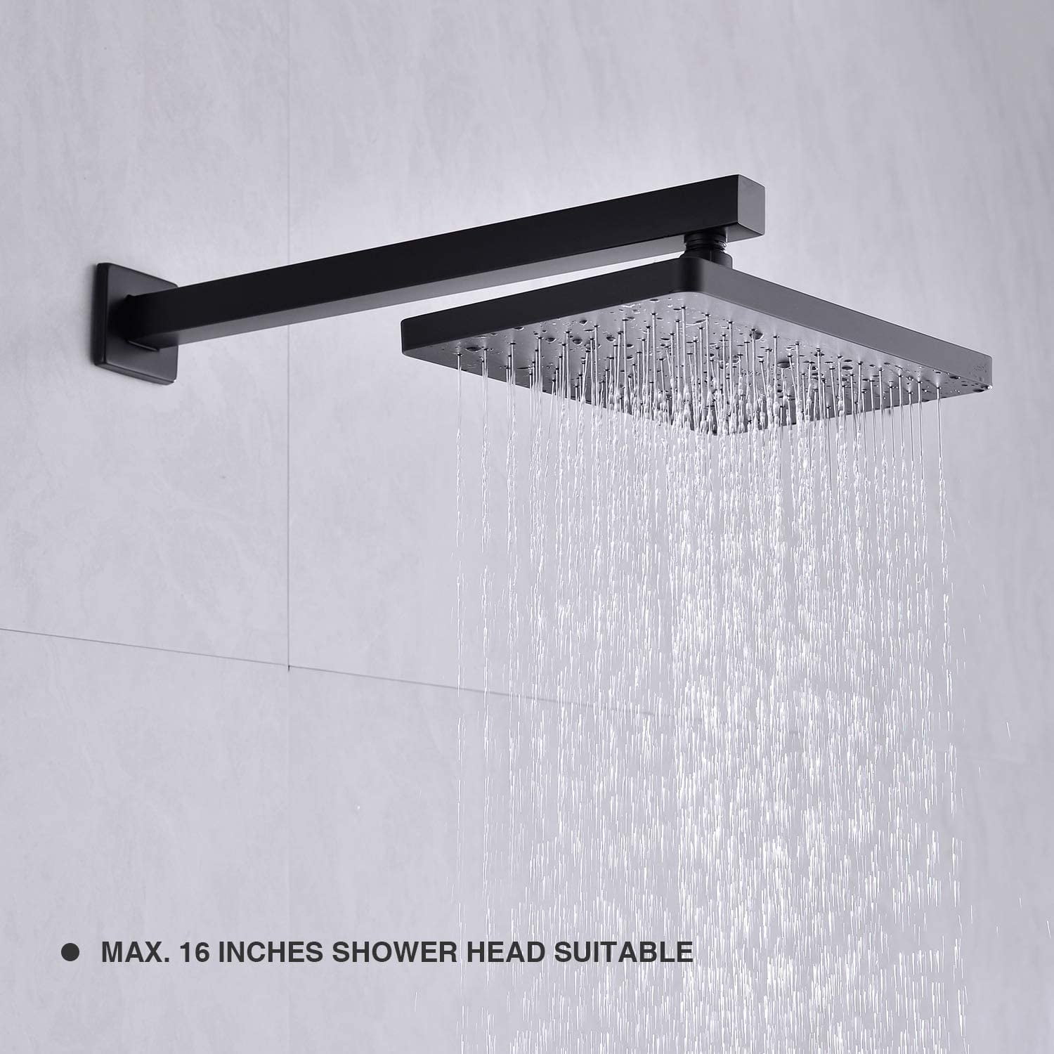 16 Inch Square Bathroom Wall Mounted Shower Extension Arm For Rain Shower Head 