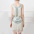 thumbnail image 4 of TAIAOJING 1920 Vintage Prom Sequins Gowns Vest Round Neck Plus Size Beaded Tassel Dresses Costume, 4 of 4