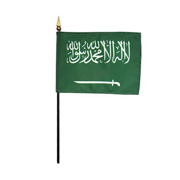 Annin Flagmakers 210119 4 x 6 in. Eb Saudi Arabia Mounted - 12 Pack