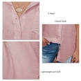 thumbnail image 4 of Camisa casual con botones para mujer, blusa de solapa con cuello en V de manga corta de verano, Top de moda de estilo básico, 4 of 5