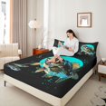 thumbnail image 4 of Homewish Cartoon Pike Fish Twin Sheet Sets, Rustic Hunting and Fishing Twin Fitted Sheet, Farmhouse Animal Flat Sheet, Super Cozy Room Decor, 3-Piece, 4 of 7