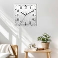 thumbnail image 3 of Grey Geometric Wooden Wall Clock Silent Non Ticking, Modern White Stripe Abstract Distortion Art Square Wall Clocks Battery Operated, Decor Clock for Home Office, Living Room, Kitchen, 10 Inch, 3 of 9