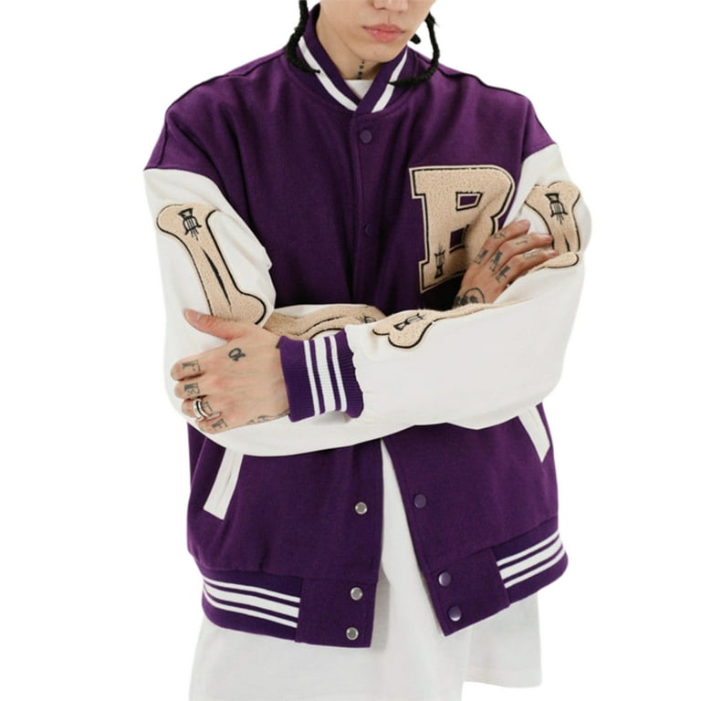Girl's baseball bomber jacket - purple colour violet