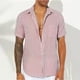 thumbnail image 1 of Blusa y camisa de manga corta con cuello vuelto para hombre, blusa informal de moda con botones y retazos, blusa de manga corta con cuello alto, blusa de poliéster para hombre, 1 of 6
