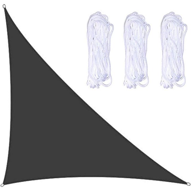 x 4 x 5 m Right Angle Sun Shade Sail with 3 Ropes for Garden Patio Party Yard Camping (Black)