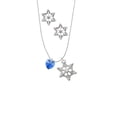 thumbnail image 2 of Delight Jewelry Blue Crystal Heart Silver tone Snowflake Charm Necklace and Stud Earrings, 2 of 4