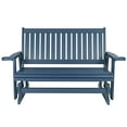 thumbnail image 6 of Innovaze Polywood HIPS Patio Glider with Cup Holders, High Backrest and Deep Contoured Seat, All-Weather Resistant for Outdoor Porch Garden, Heavy Duty 900 LBS (3-seater, Navy Blue), 6 of 9
