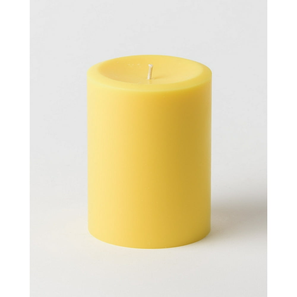 3" x 4" Yellow Pillar Candles (Set of 3)